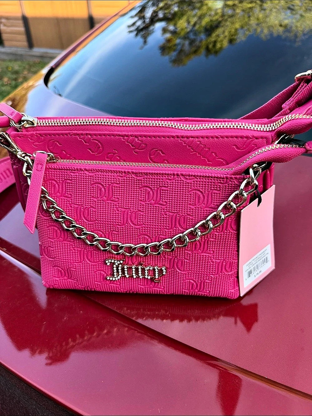 Juicy Couture Double Trouble Crossbody Bag in Pink NWT